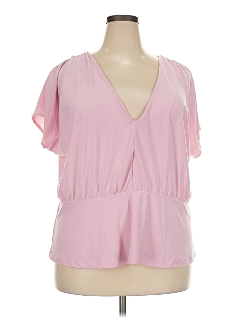 Pre-owned Leith Short Sleeve Blouse In Pink