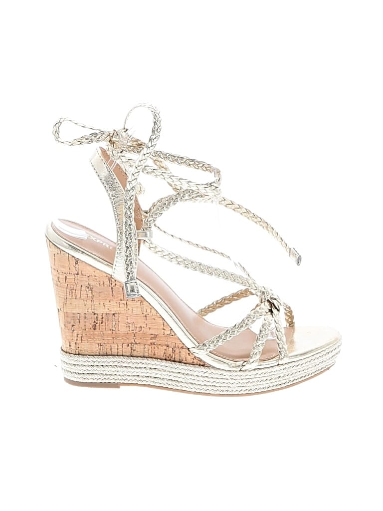 Pre-owned Express Wedges In Silver