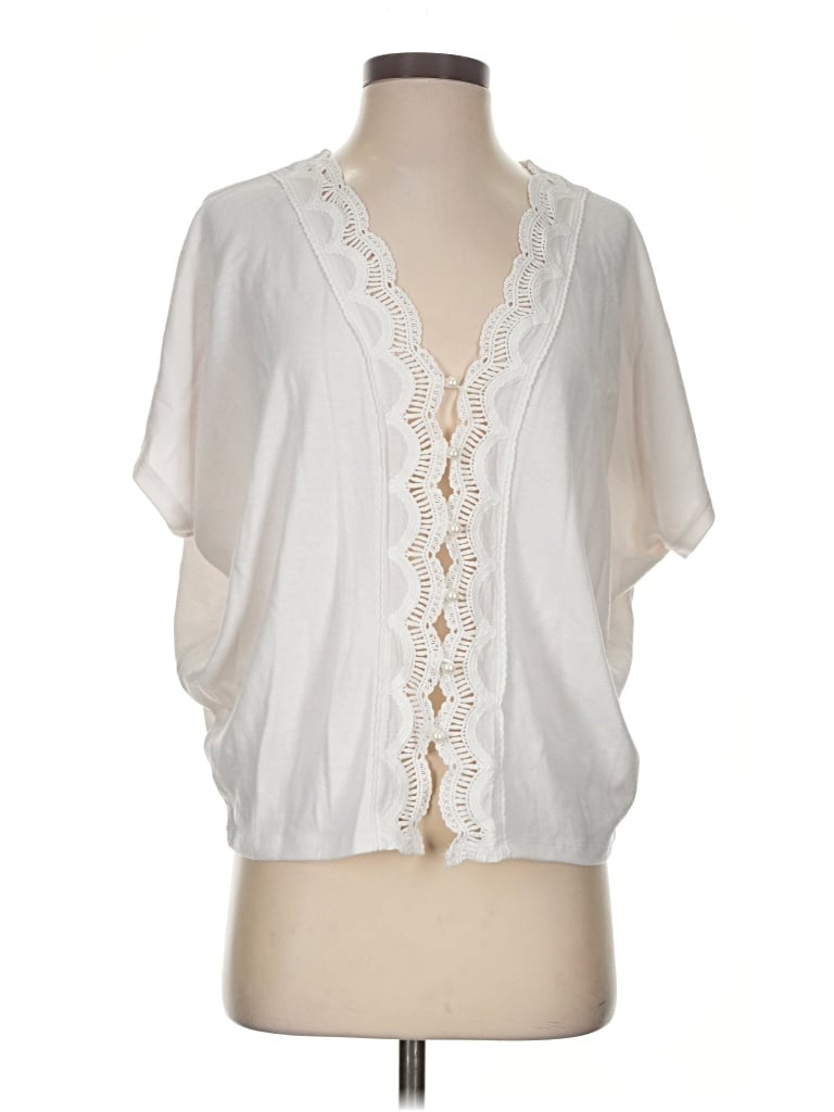 Pre-owned Francesca's Cardigan Sweater In White