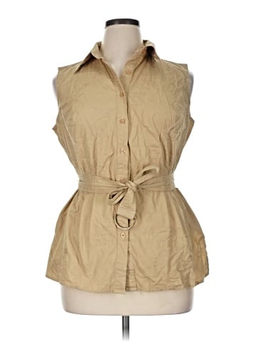 Autograph Sleeveless Button-Down Shirt (view 1)