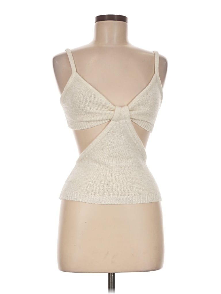 Pre-owned Beige Botany Tank Top Ivory Strapless Neckline Tops