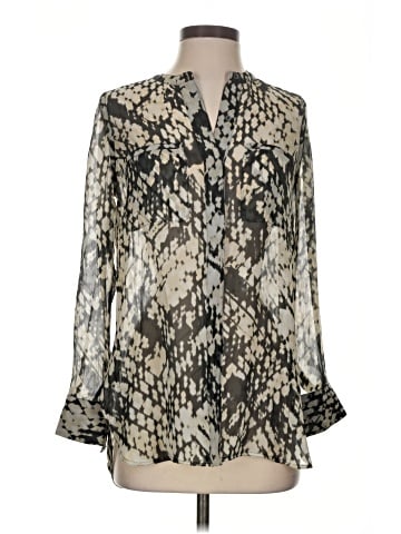 Vince. Long Sleeve Silk Top (view 1)