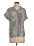 FRAME Stripes Tan Short Sleeve Blouse Size S - photo 1