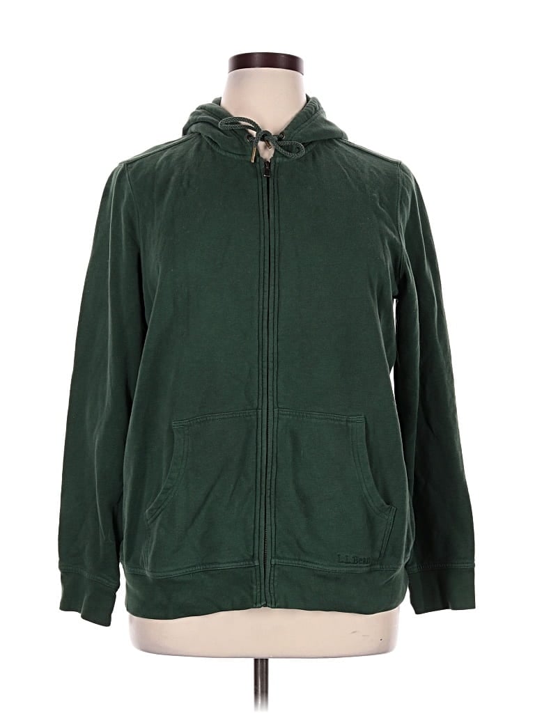 Pre-owned L.l.bean Zip Up Hoodie In Green
