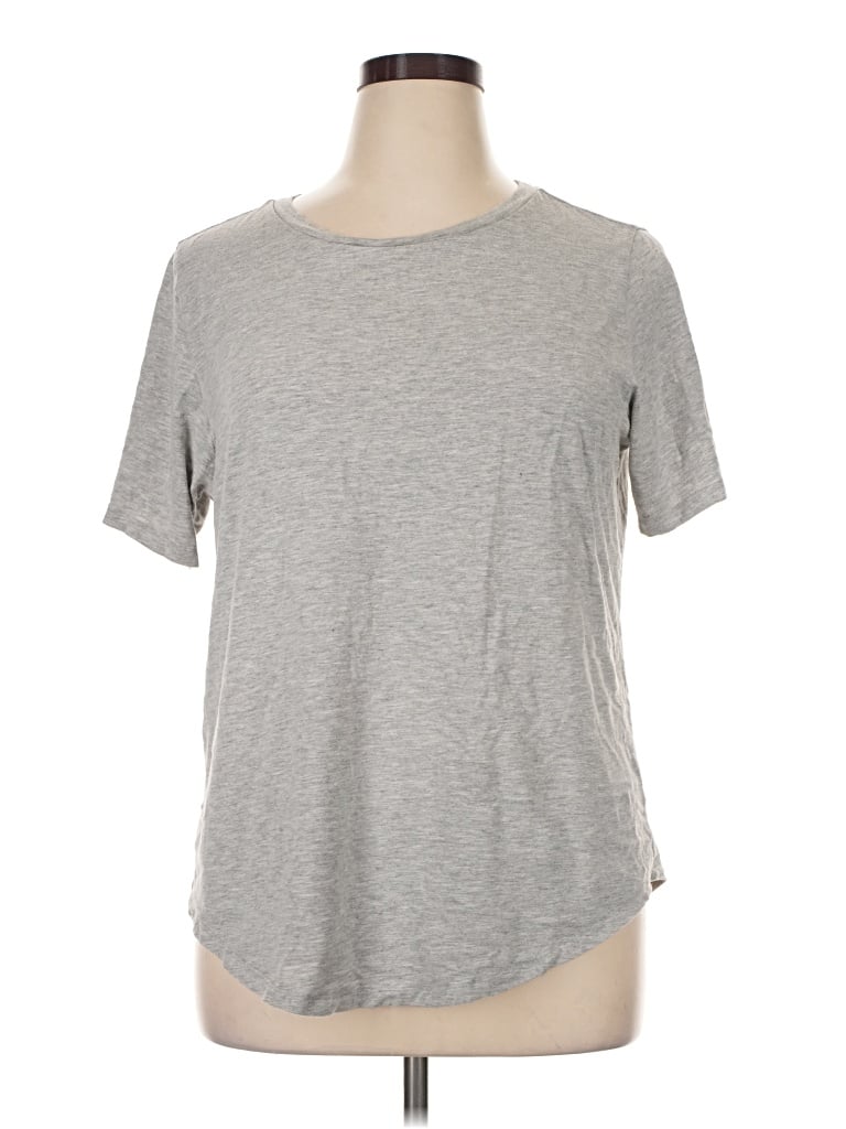 Pre-owned Universal Standard Short Sleeve Top Gray Crew Neck Tops