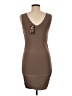 Soprano Solid Brown Cocktail Dress Size M - photo 2