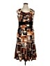 Perceptions Graphic Brown Casual Dress Size 16 - photo 1