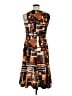 Perceptions Graphic Brown Casual Dress Size 16 - photo 2