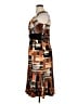 Perceptions Graphic Brown Casual Dress Size 16 - photo 5