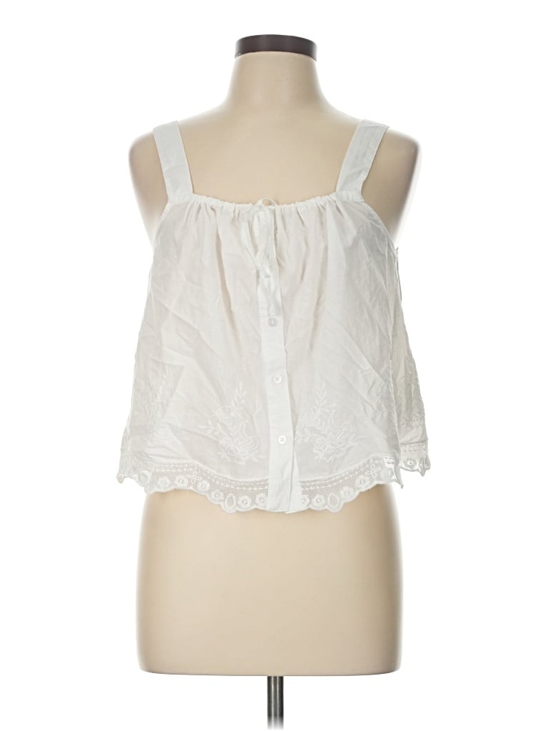 Pre-owned Nba Sleeveless Blouse In White