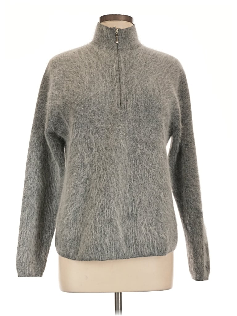 Pre-owned Rafaella Turtleneck Sweater In Gray
