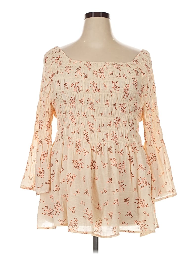 Pre-owned Adiva 3/4 Sleeve Blouse In Ivory