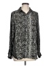 Mossimo 100% Polyester Paisley Silver Long Sleeve Blouse Size L - photo 1