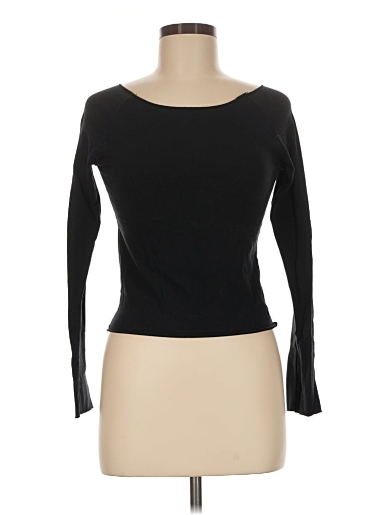 Pre-owned Out From Under Long Sleeve Top Black Boatneck Tops