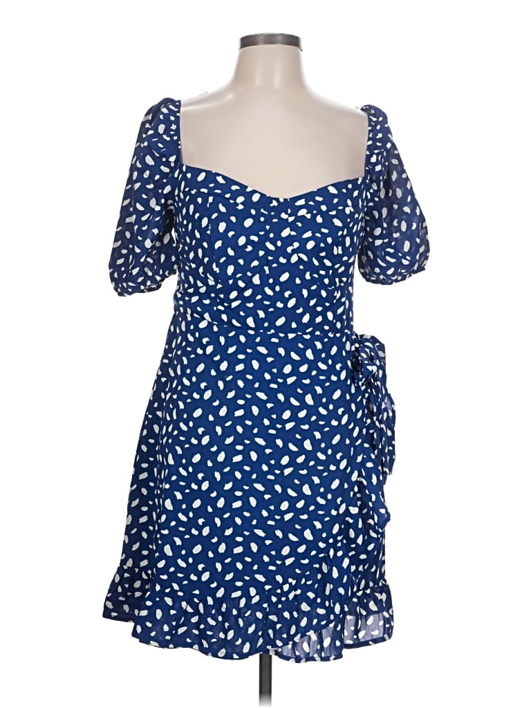 Pre-owned Commense Short Sleeve Top Blue Sweetheart Neckline Tops