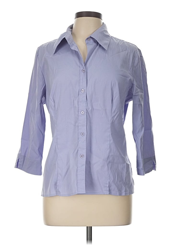 Pre-owned Fred David 3/4 Sleeve Blouse In Blue