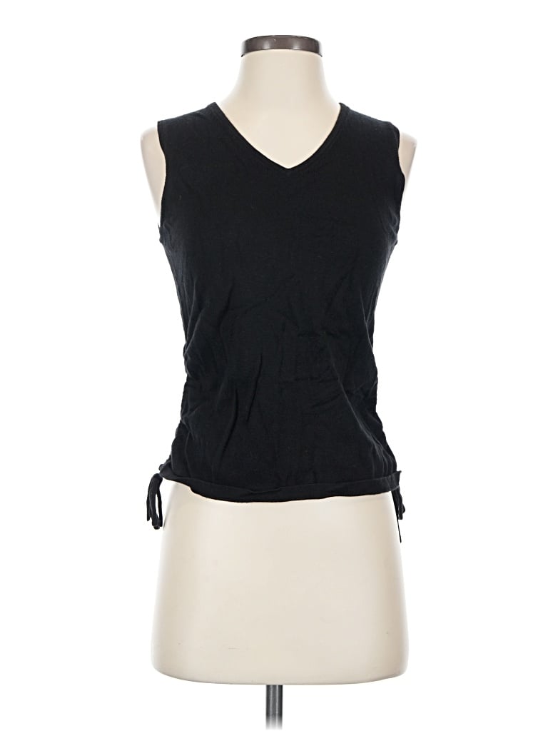 Pre-owned Jaclyn Smith Sleeveless Top Black V-neck Tops