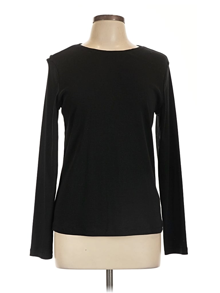 Pre-owned Christopher & Banks Long Sleeve T-shirt In Black