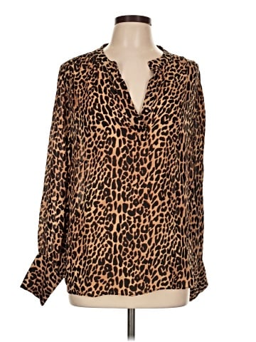 Elie Tahari Long Sleeve Silk Top (view 1)