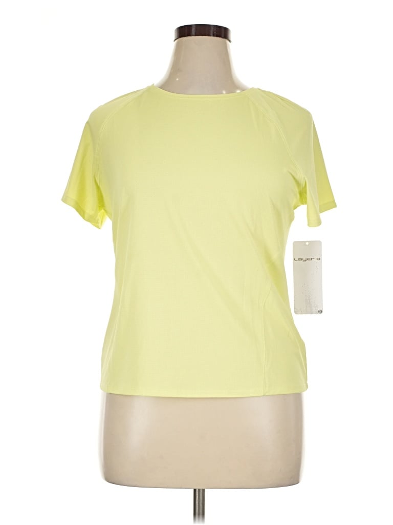 Pre-owned Layer 8 Short Sleeve T-shirt In Yellow