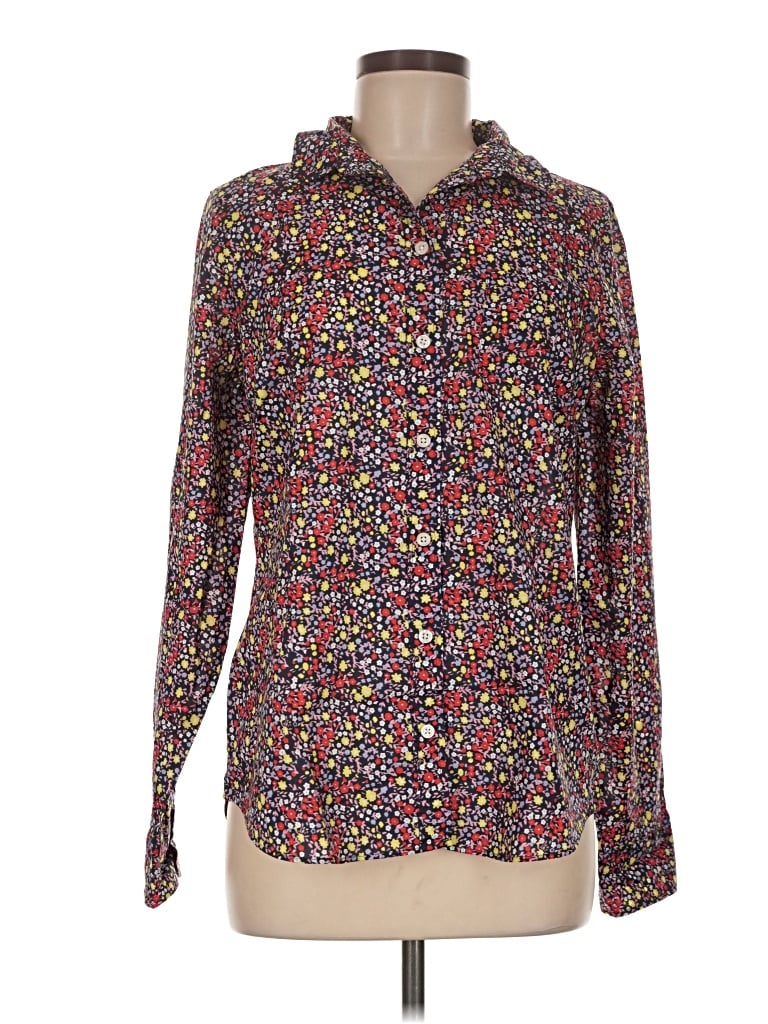 Pre-owned J. By J.crew Long Sleeve Blouse In Brown