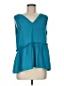 Ann Taylor LOFT 100% Polyester Teal Sleeveless Blouse Size M - photo 1