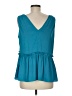 Ann Taylor LOFT 100% Polyester Teal Sleeveless Blouse Size M - photo 2