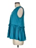 Ann Taylor LOFT 100% Polyester Teal Sleeveless Blouse Size M - photo 5