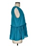 Ann Taylor LOFT 100% Polyester Teal Sleeveless Blouse Size M - photo 4