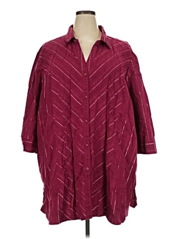 Liz & Me 3/4 Sleeve Button-Down Shirt (view 1)