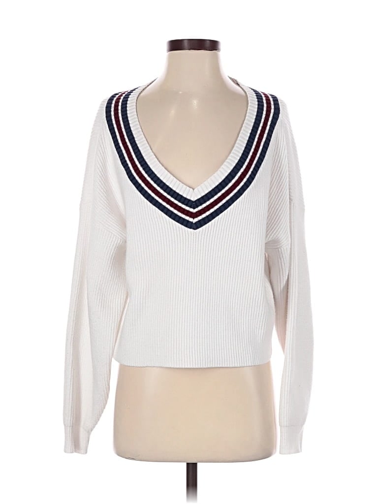 Pre-owned Edikted Pullover Sweater In White
