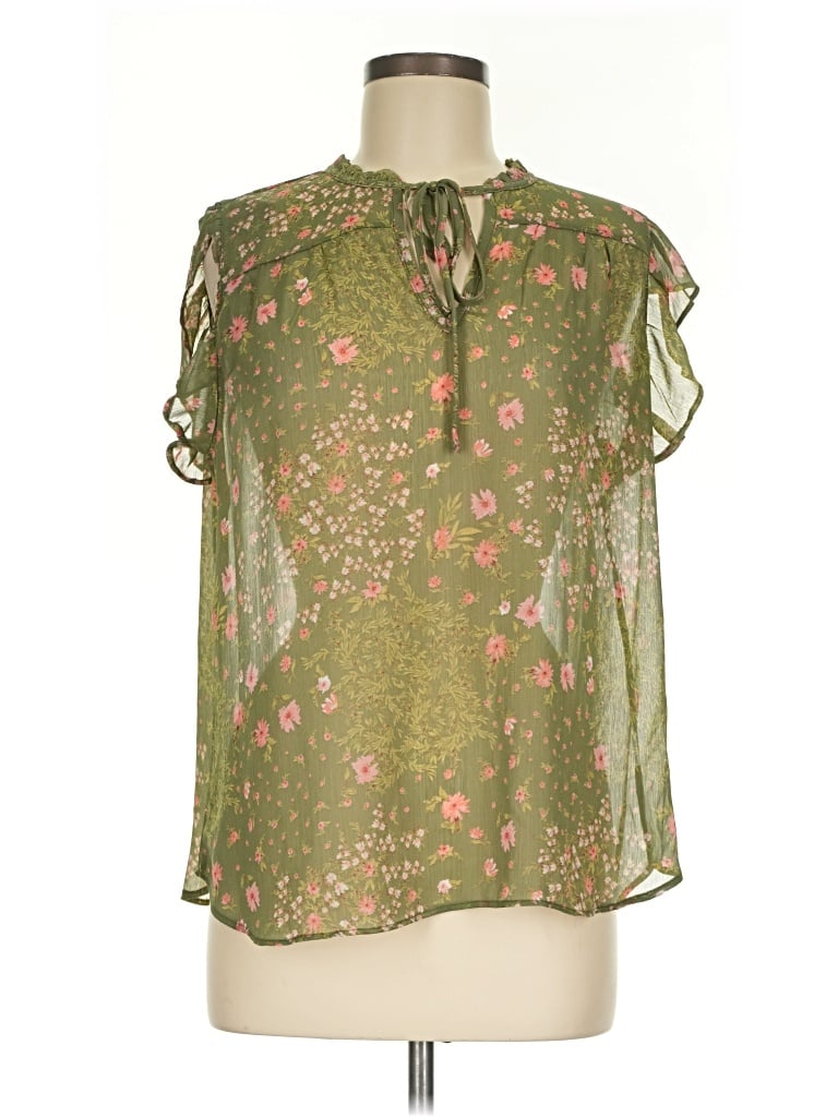 Pre-owned Chenault Tank Top Green Tie Neck Tops