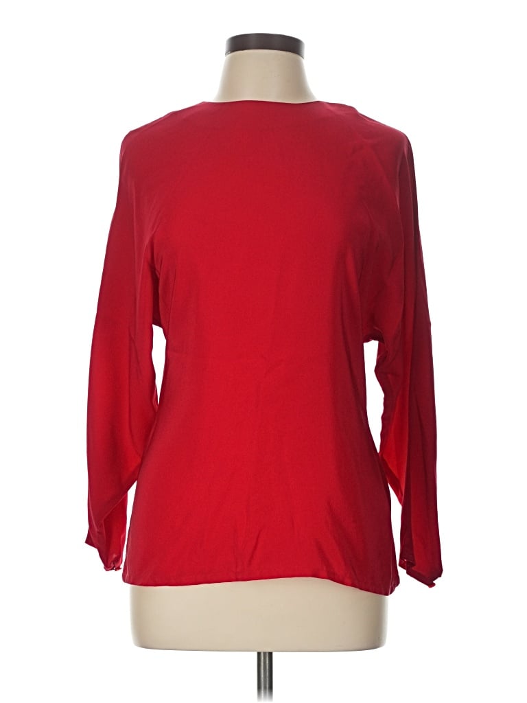 Pre-owned Kenar Long Sleeve Top Red Boatneck Tops
