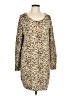 Moda International Animal Print Tan Pullover Sweater Size L - photo 1