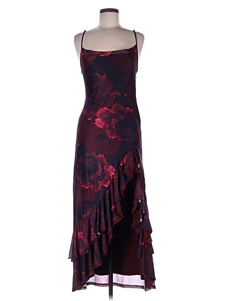 Pre-owned Petal And Pup Cocktail Dress In Burgundy