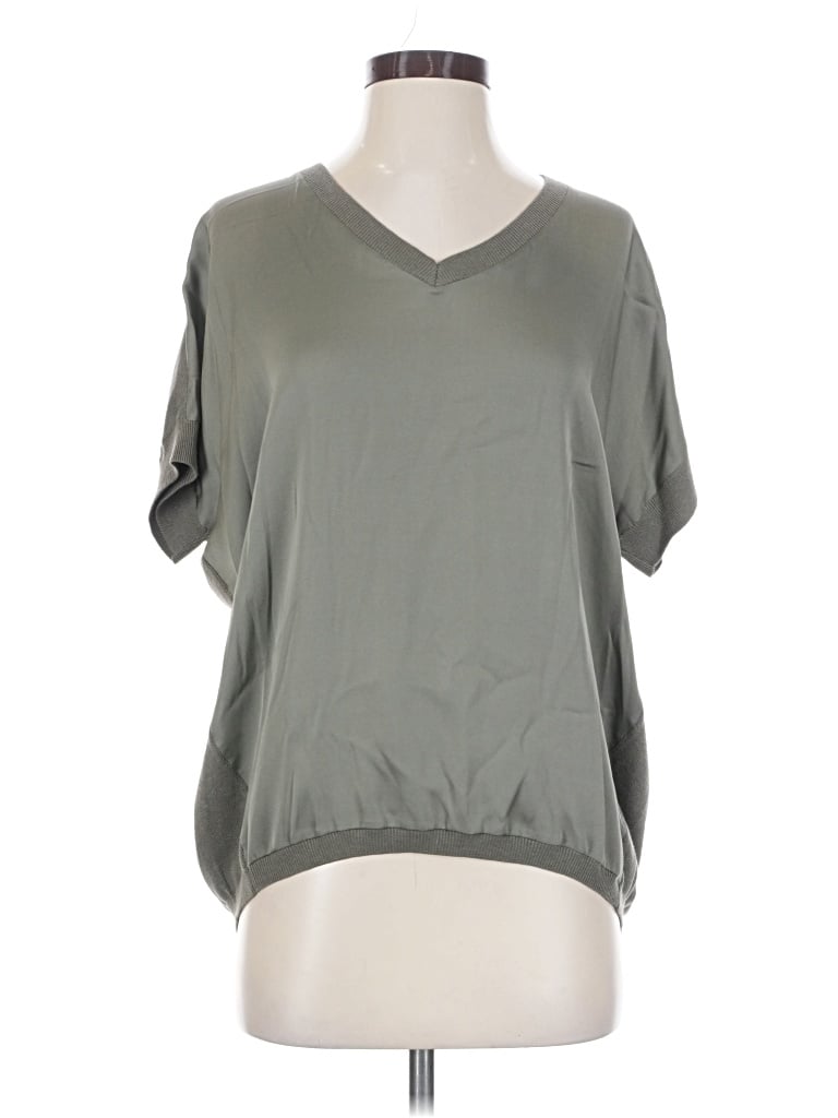 Pre-owned Repeat Cashmere Short Sleeve Blouse In Gray