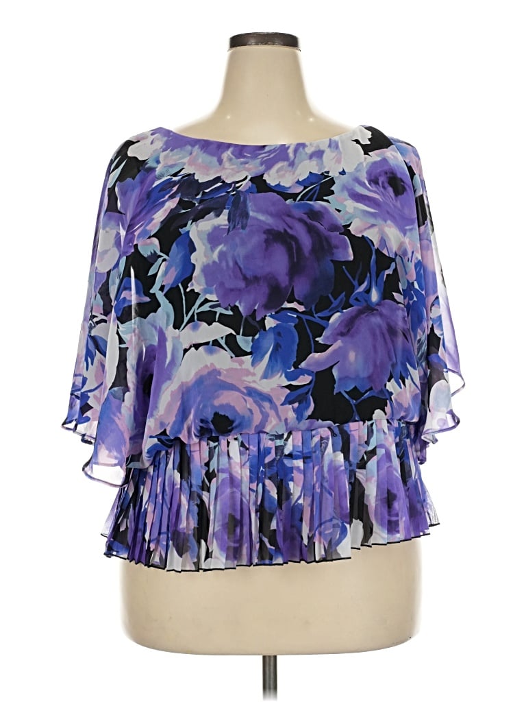 Pre-owned Db Established 1962 3/4 Sleeve Blouse In Purple