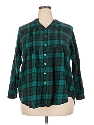 Woman Within 3/4 Sleeve Button-Down Shirt (view 1)