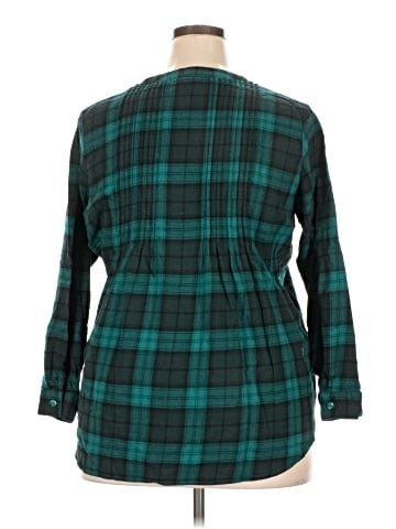 Woman Within 3/4 Sleeve Button-Down Shirt (view 2)