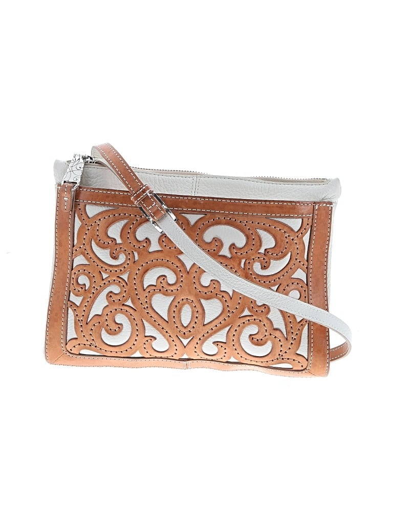 Pre-owned Brighton Leather Crossbody Bag In Silver