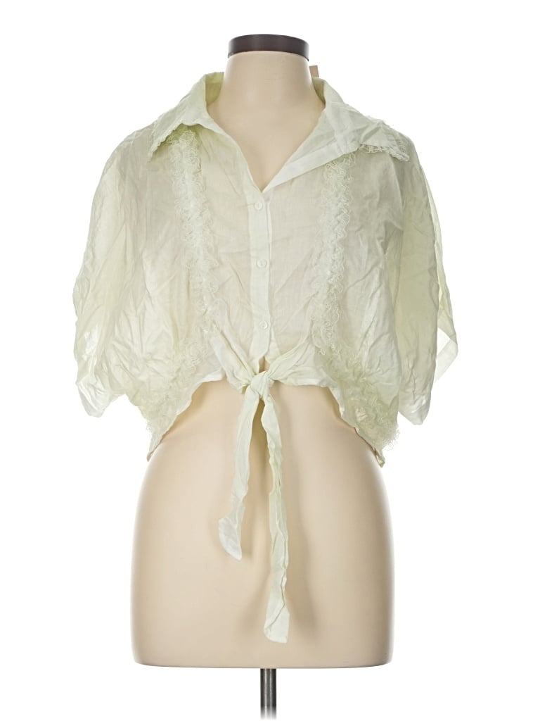 Pol Short Sleeve Blouse In Ivory