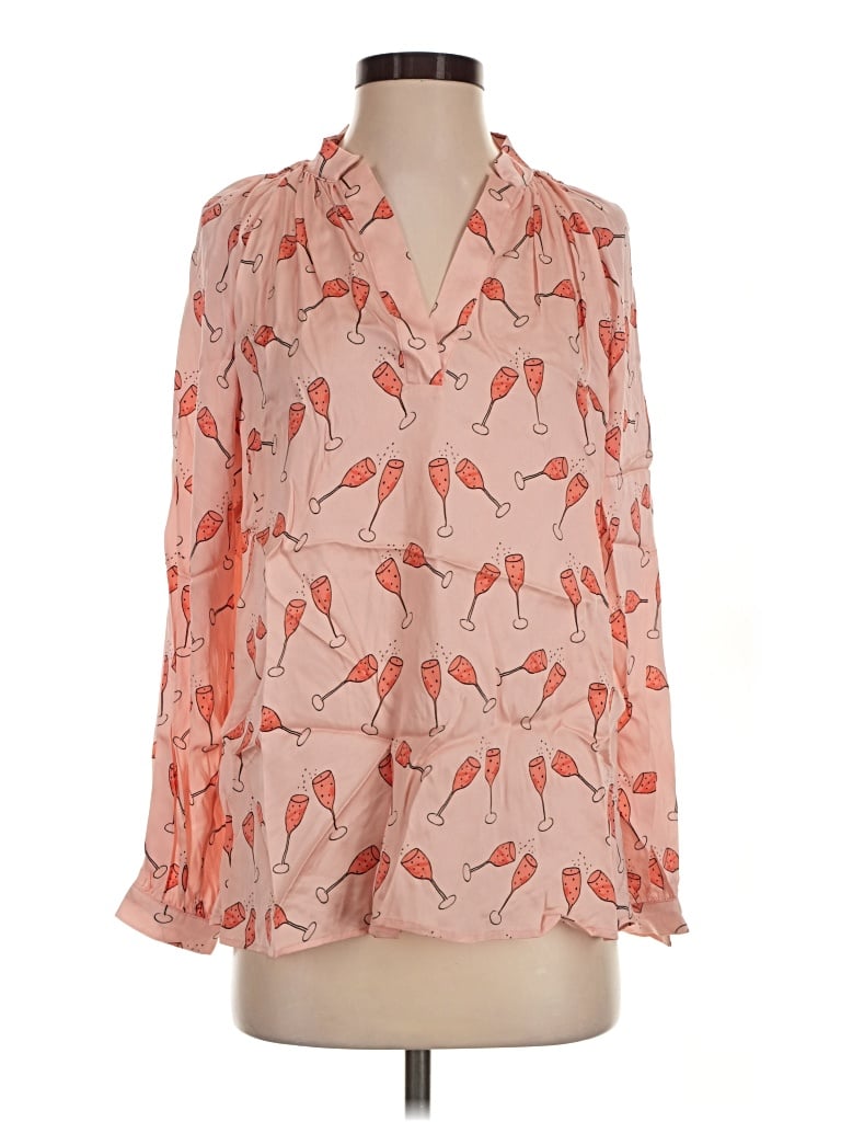 Pre-owned Tucker 3/4 Sleeve Blouse In Pink