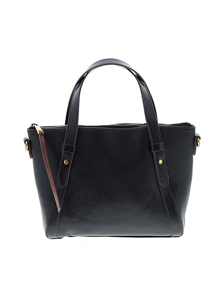 Pre-owned Fossil Leather Satchel In Black