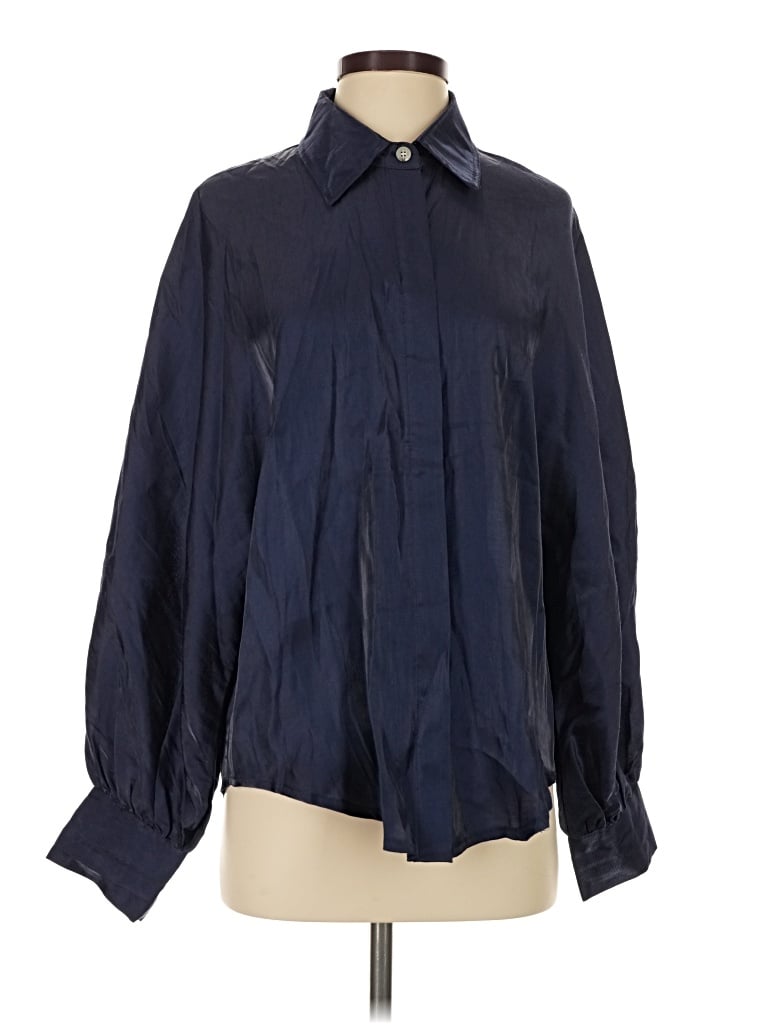 Glam Long Sleeve Blouse In Blue