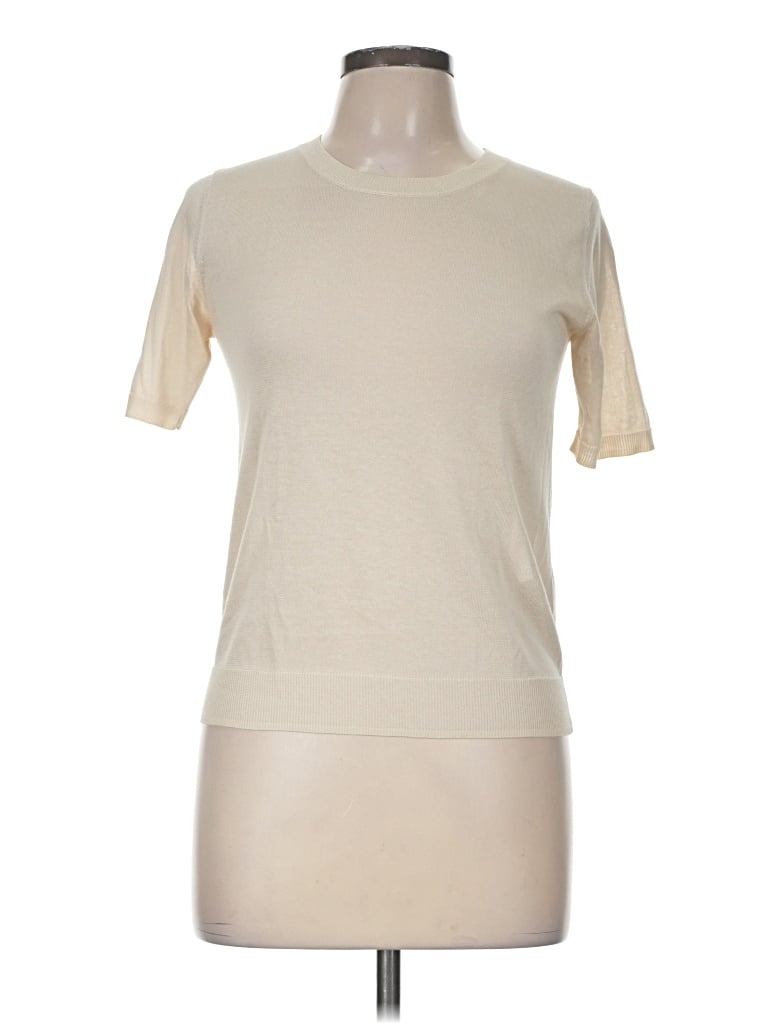 Pre-owned Beams Short Sleeve Turtleneck In Ivory