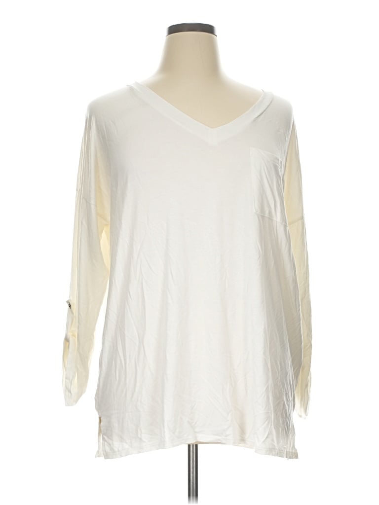 Pre-owned Sew In Love 3/4 Sleeve T-shirt In Ivory