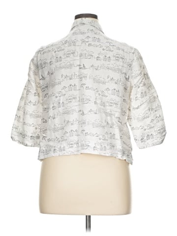 Christopher & Banks 3/4 Sleeve Button-Down Shirt (view 2)