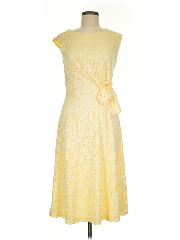 Pre-owned Perceptions Cocktail Dress In Yellow