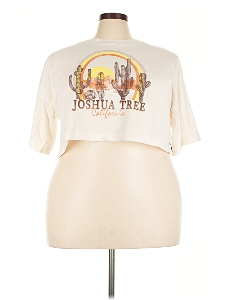 Abound Short Sleeve Top Ivory Keyhole Neckline Tops