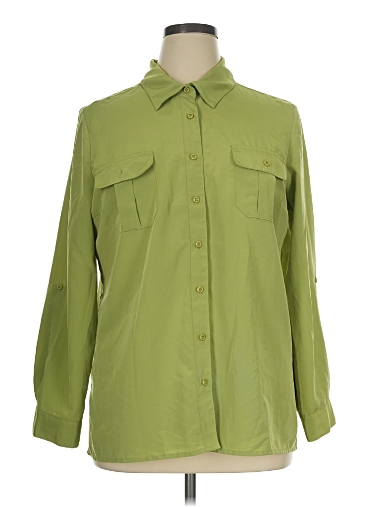 Pre-owned Elementz Long Sleeve Blouse In Green